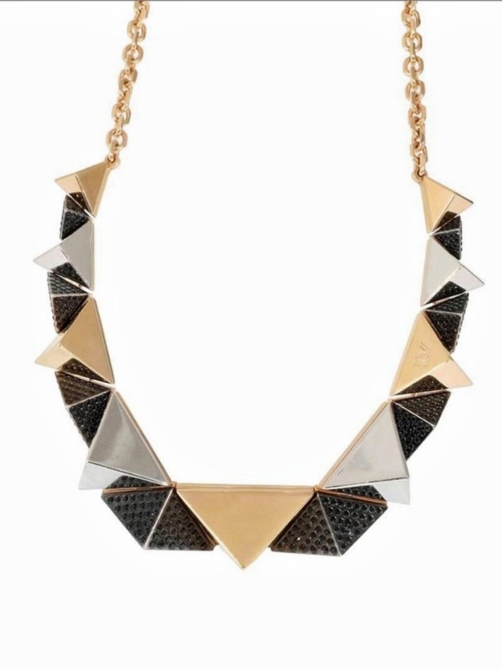 Louis Vuitton Unchain V Pyramid Necklace Gold & Black